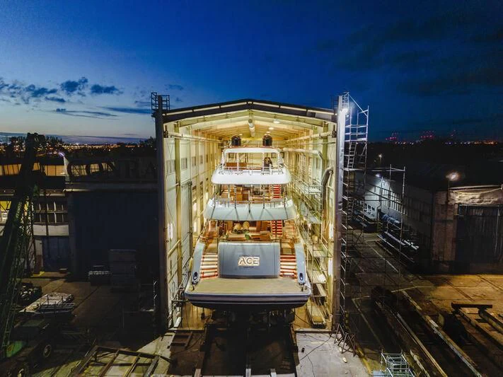 a large white machine aboard ACE Yacht for Sale