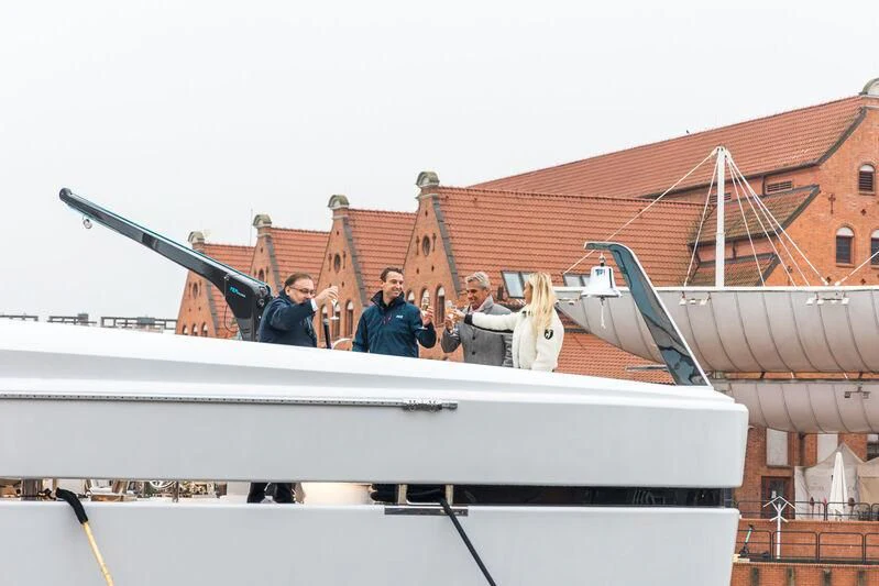 a group of people on a boat aboard ACE Yacht for Sale