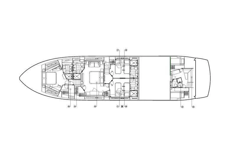 diagram, engineering drawing aboard HIGH ENERGY Yacht for Sale