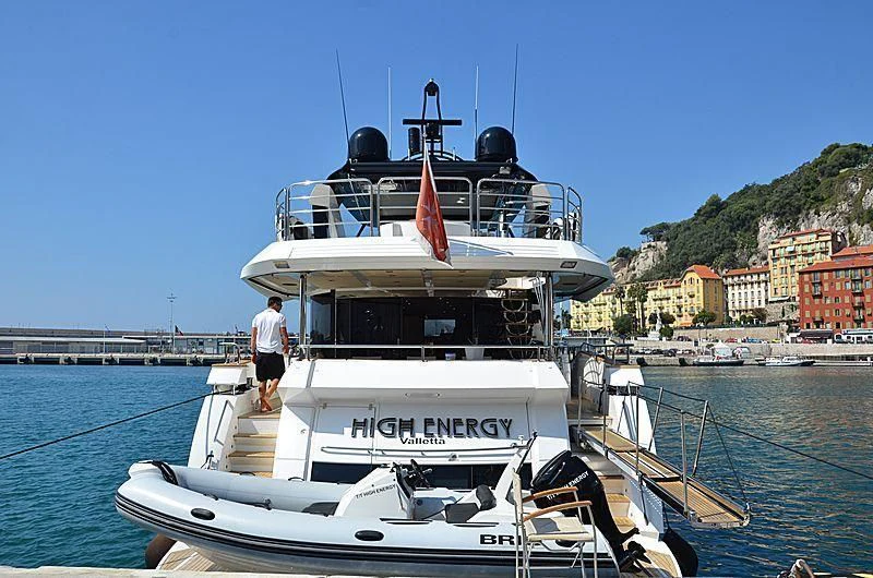 a boat in the water aboard HIGH ENERGY Yacht for Sale