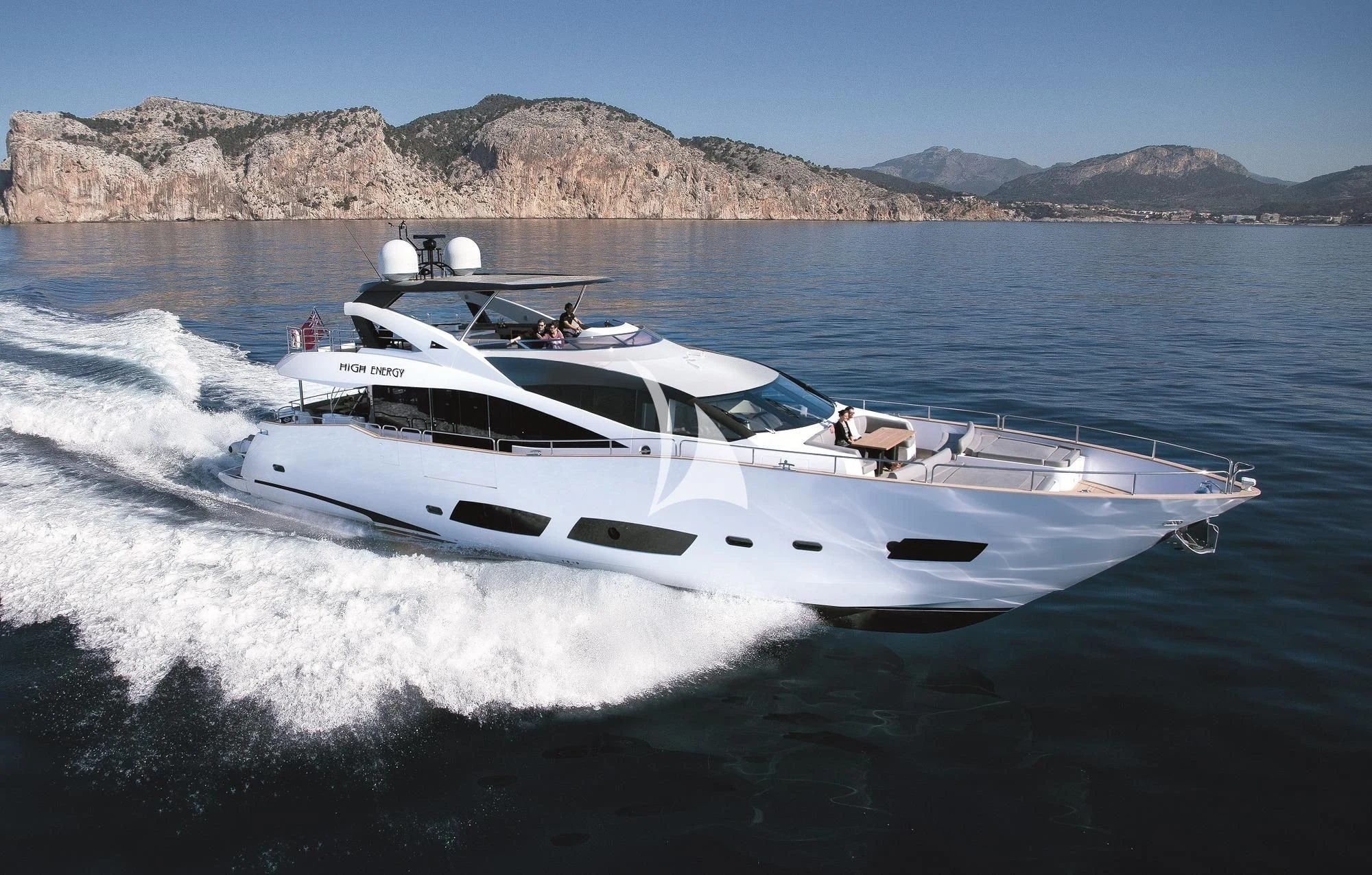 a boat on the water aboard HIGH ENERGY Yacht for Sale