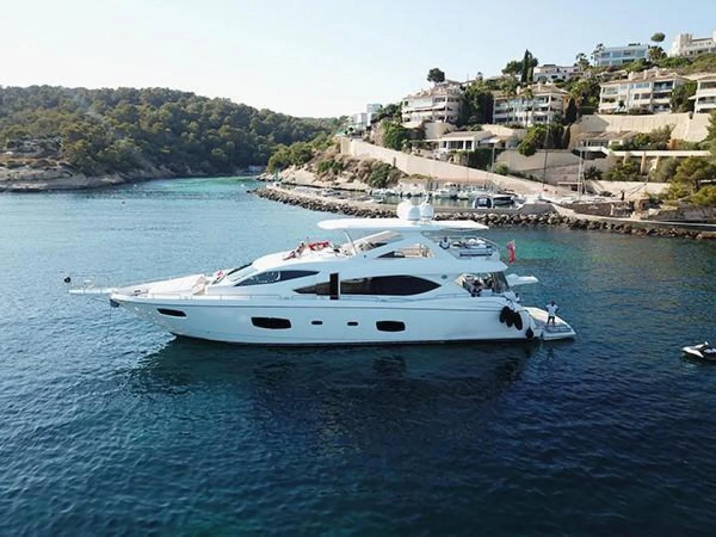 a boat in the water aboard EXIMIUS Yacht for Sale