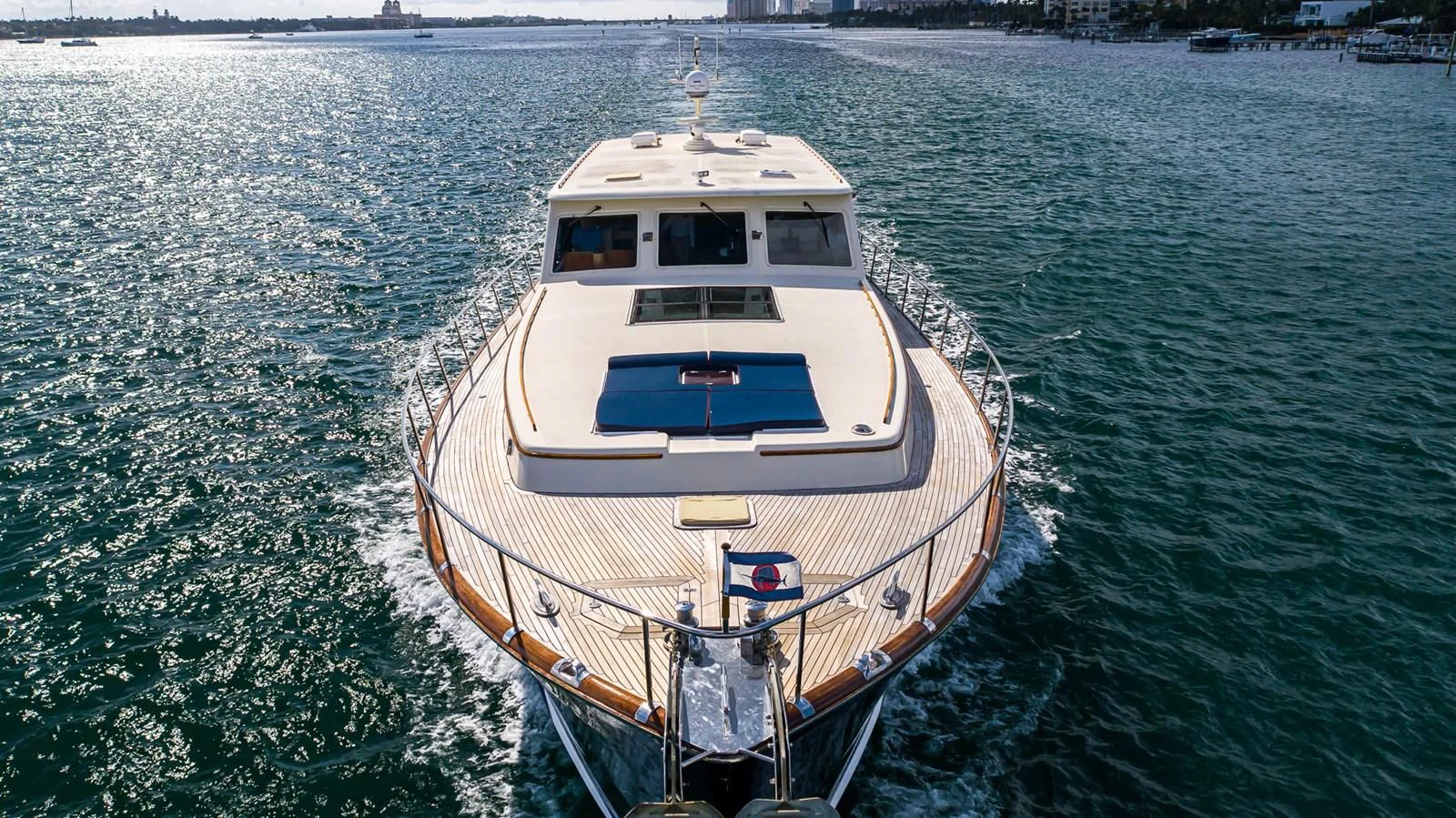 a boat in the water aboard 85 CLASSIC Yacht for Sale