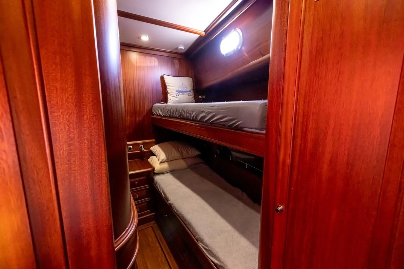a room with bunk beds aboard 85 CLASSIC Yacht for Sale