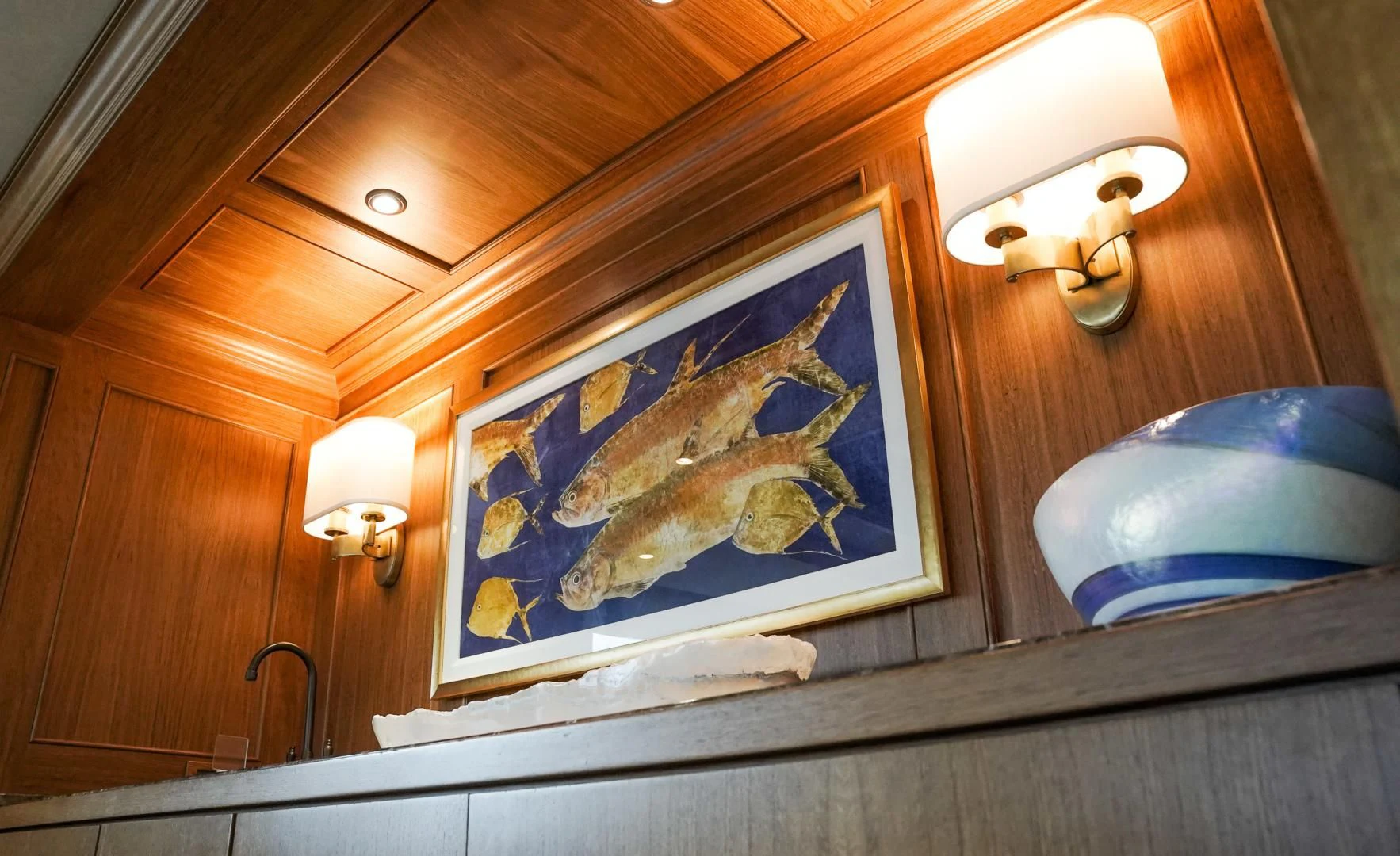 a painting on a wall aboard HAU TREE Yacht for Sale