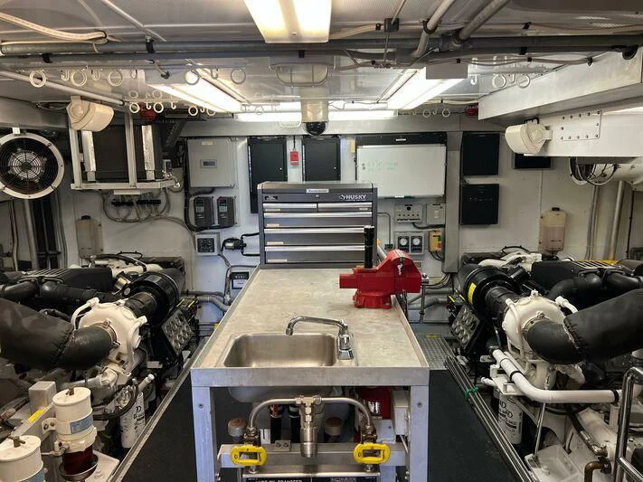 a room with machinery and equipment aboard HAU TREE Yacht for Sale