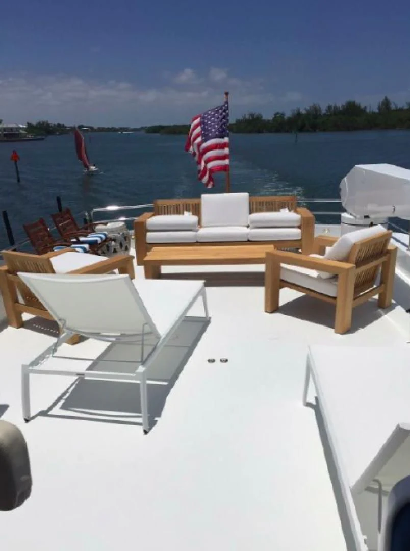 chairs on a beach aboard HAU TREE Yacht for Sale