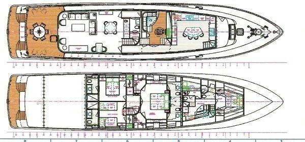 diagram, engineering drawing aboard HAU TREE Yacht for Sale
