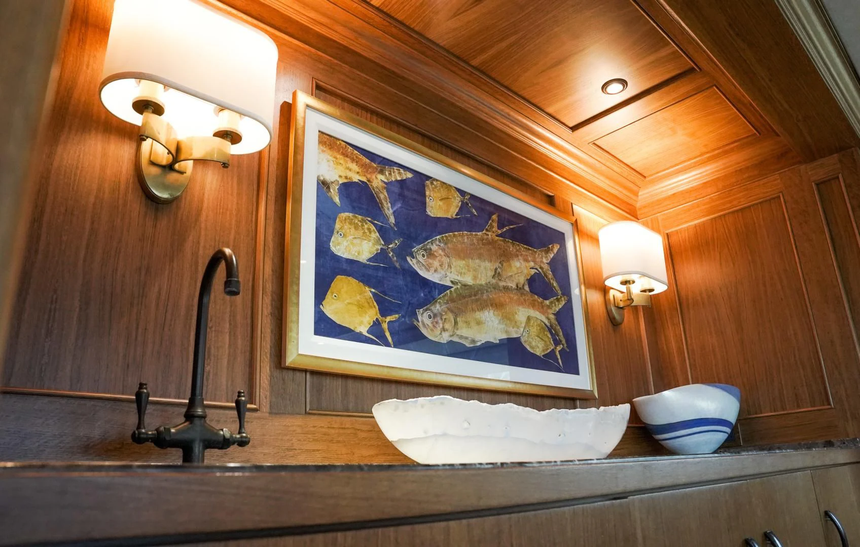 a painting on a wall aboard HAU TREE Yacht for Sale