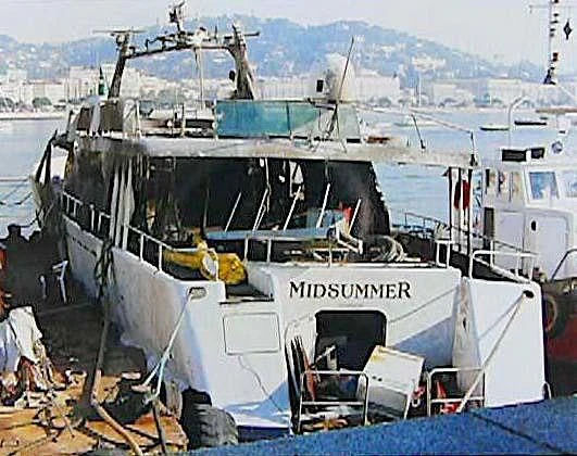 a boat is being repaired aboard MIDSUMMER Yacht for Sale