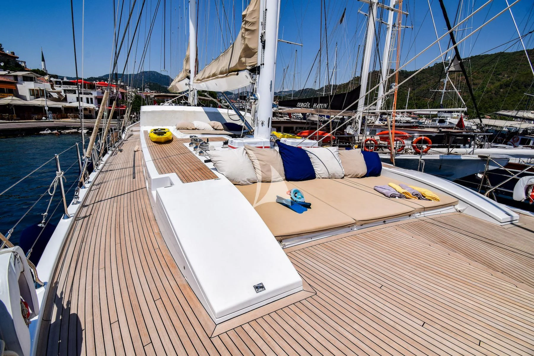 a boat on the water aboard UBI BENE Yacht for Charter