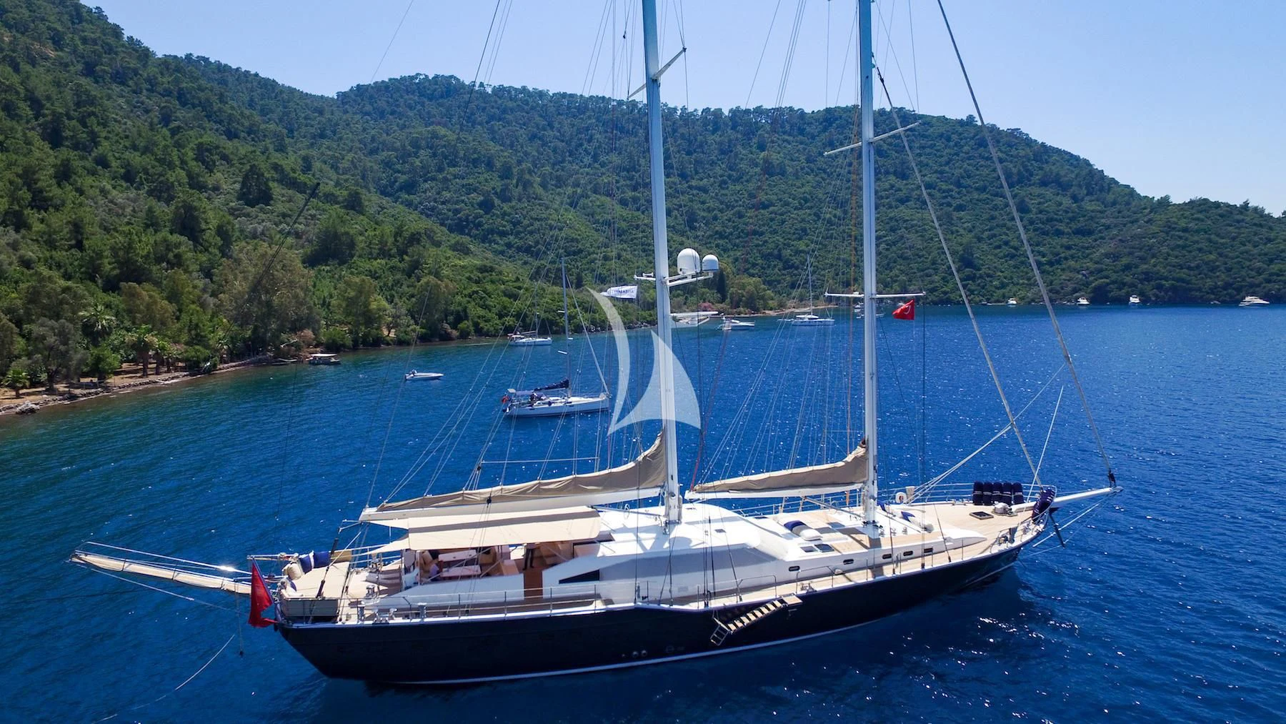 a boat in the water aboard UBI BENE Yacht for Charter