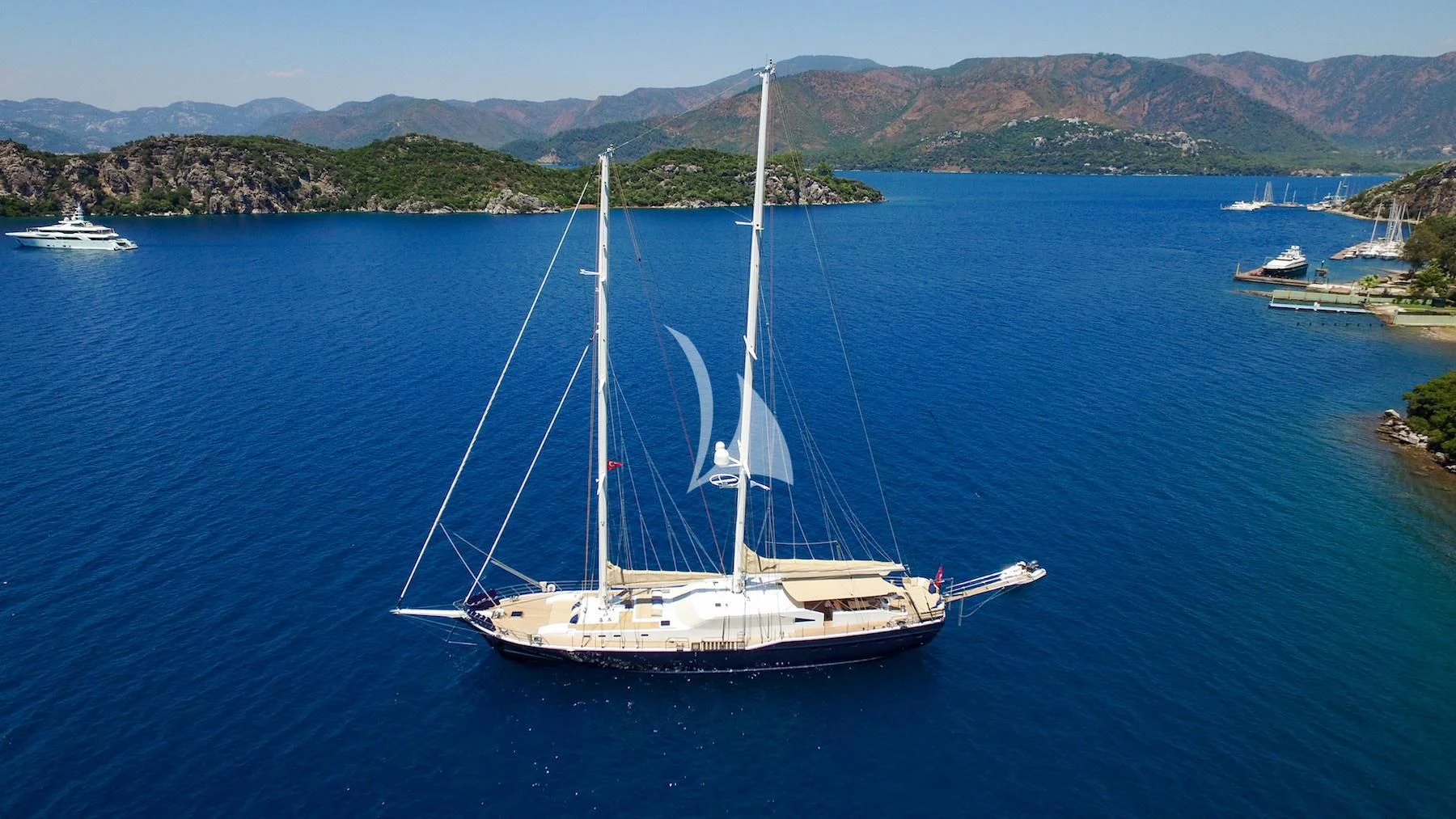 a sailboat in the water aboard UBI BENE Yacht for Charter