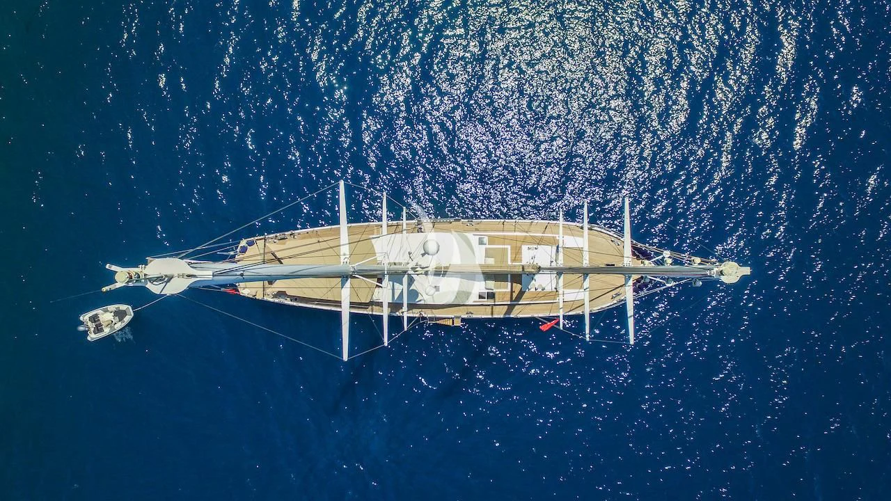 a space shuttle in space aboard UBI BENE Yacht for Charter