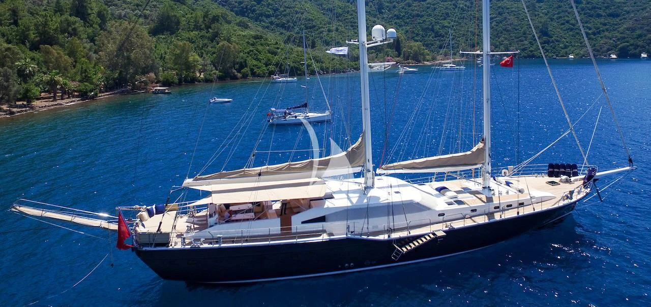 a boat in the water aboard UBI BENE Yacht for Charter