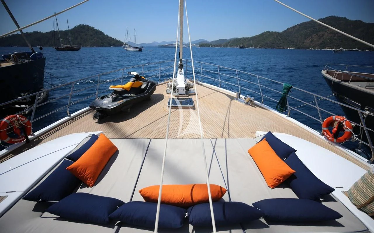 a boat on the water aboard UBI BENE Yacht for Charter
