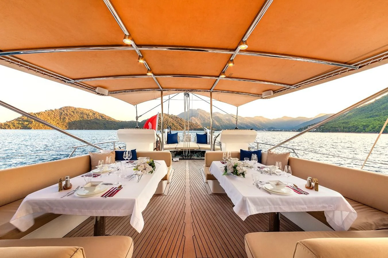 a boat on the water aboard UBI BENE Yacht for Charter