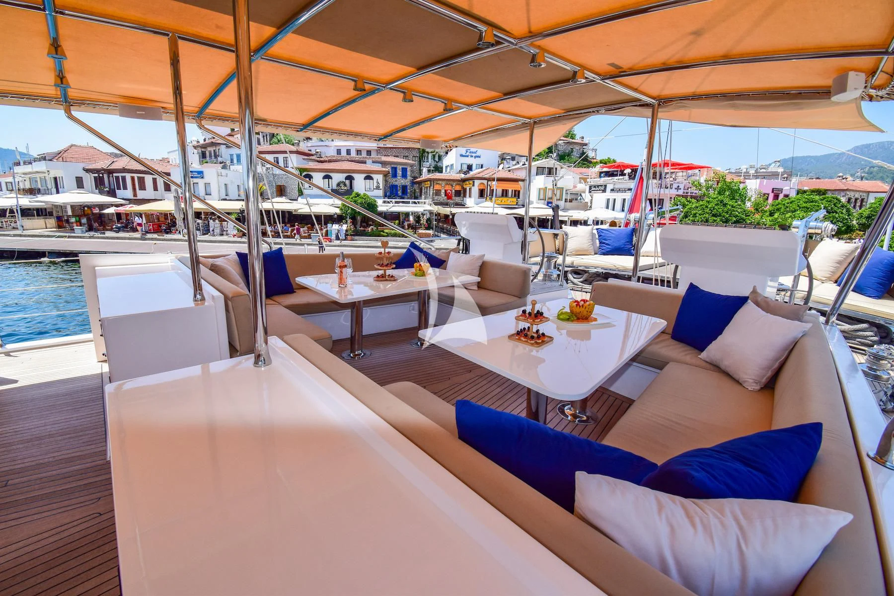 a boat on the water aboard UBI BENE Yacht for Charter