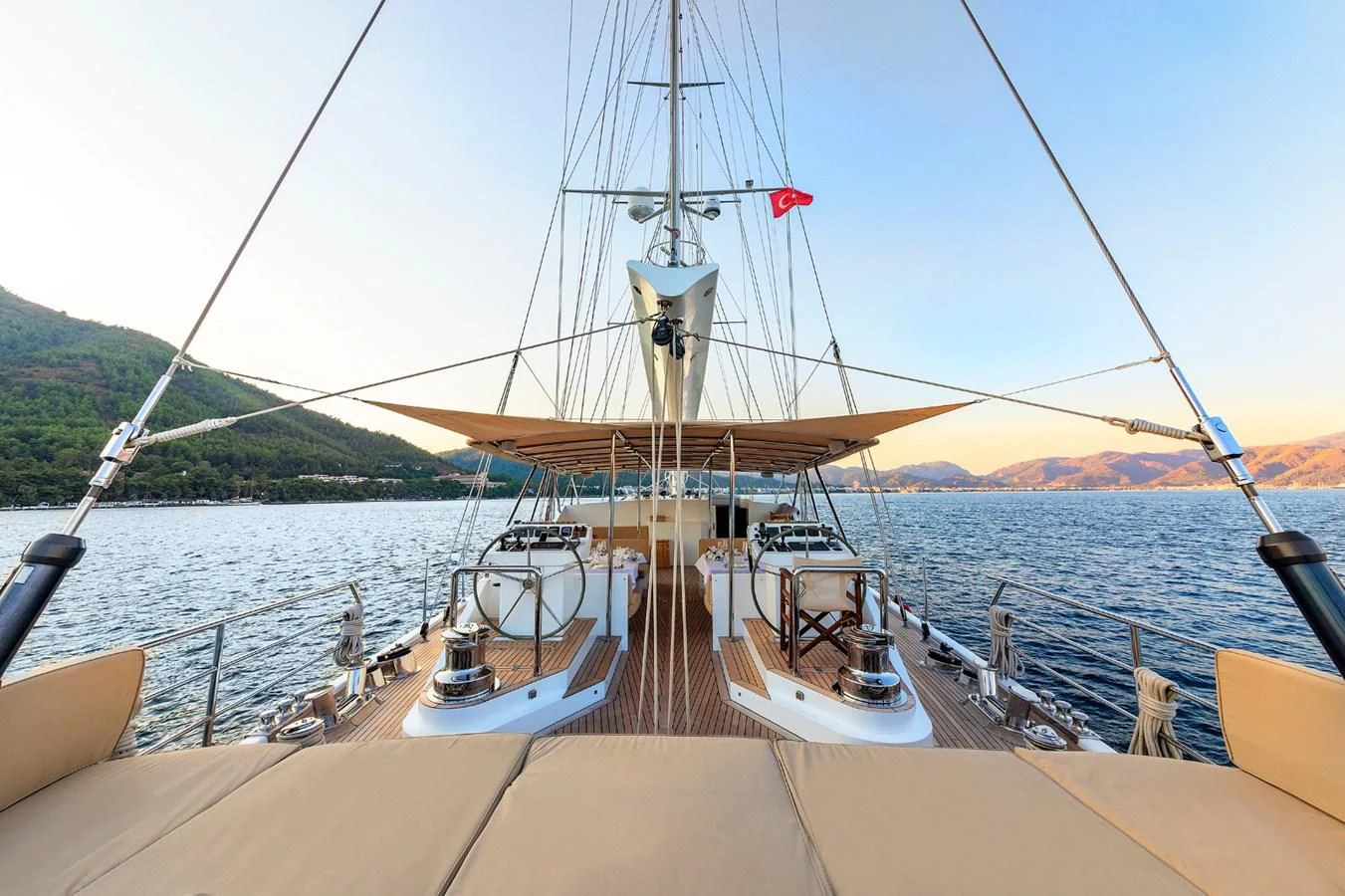 a boat on the water aboard UBI BENE Yacht for Charter