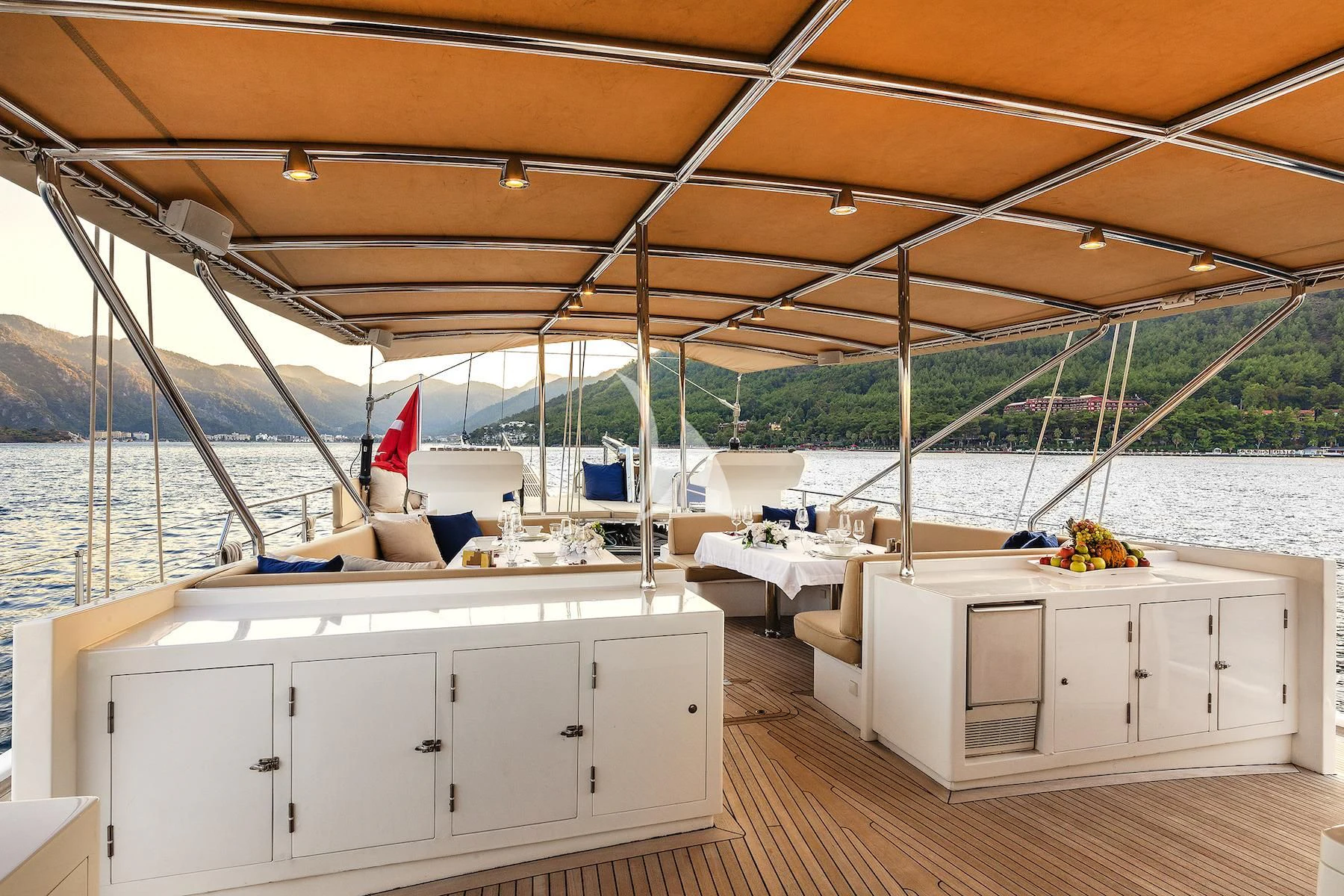 a boat on the water aboard UBI BENE Yacht for Charter