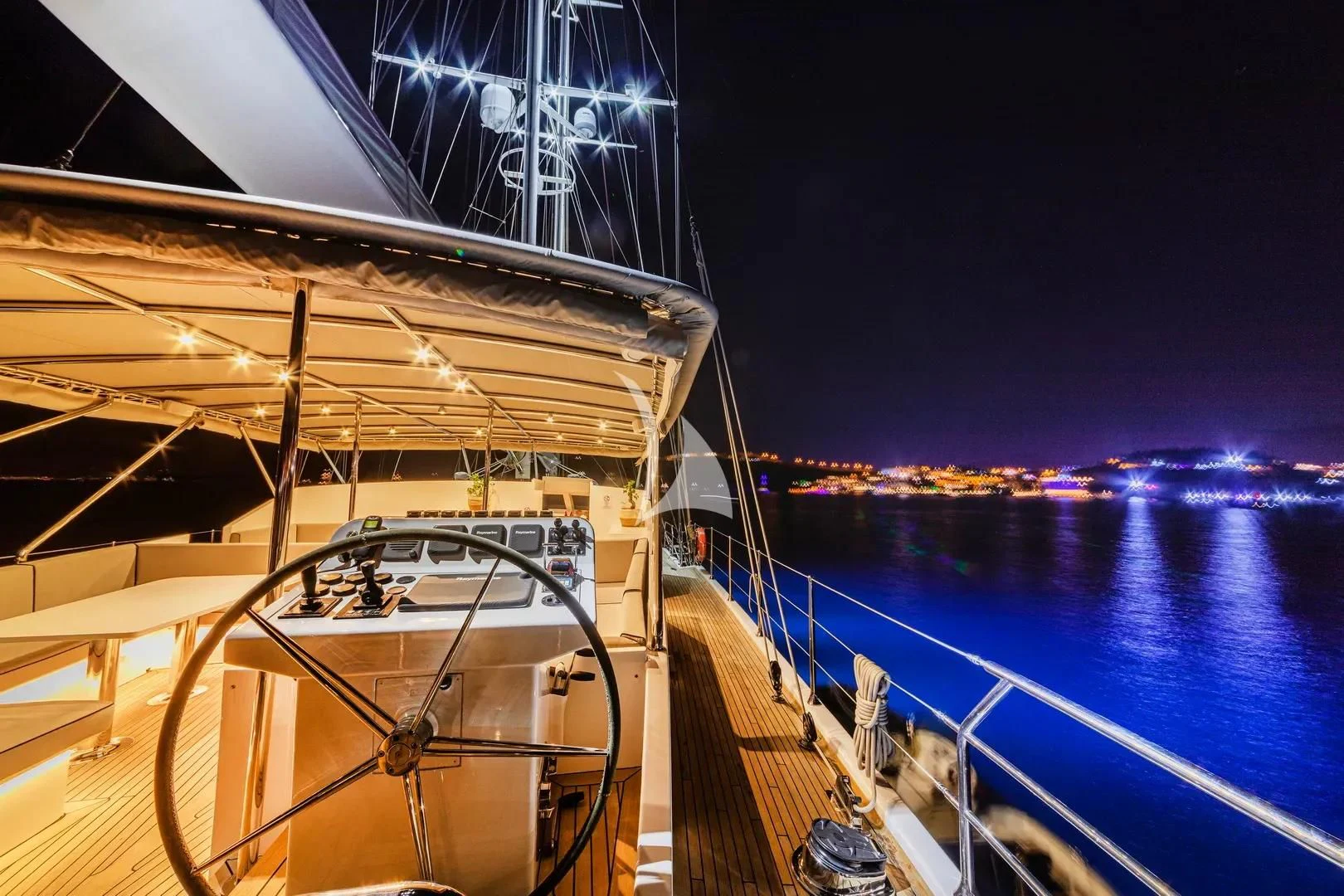 a boat on the water aboard UBI BENE Yacht for Charter