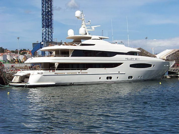 a white yacht in the water aboard TIREA Yacht for Sale