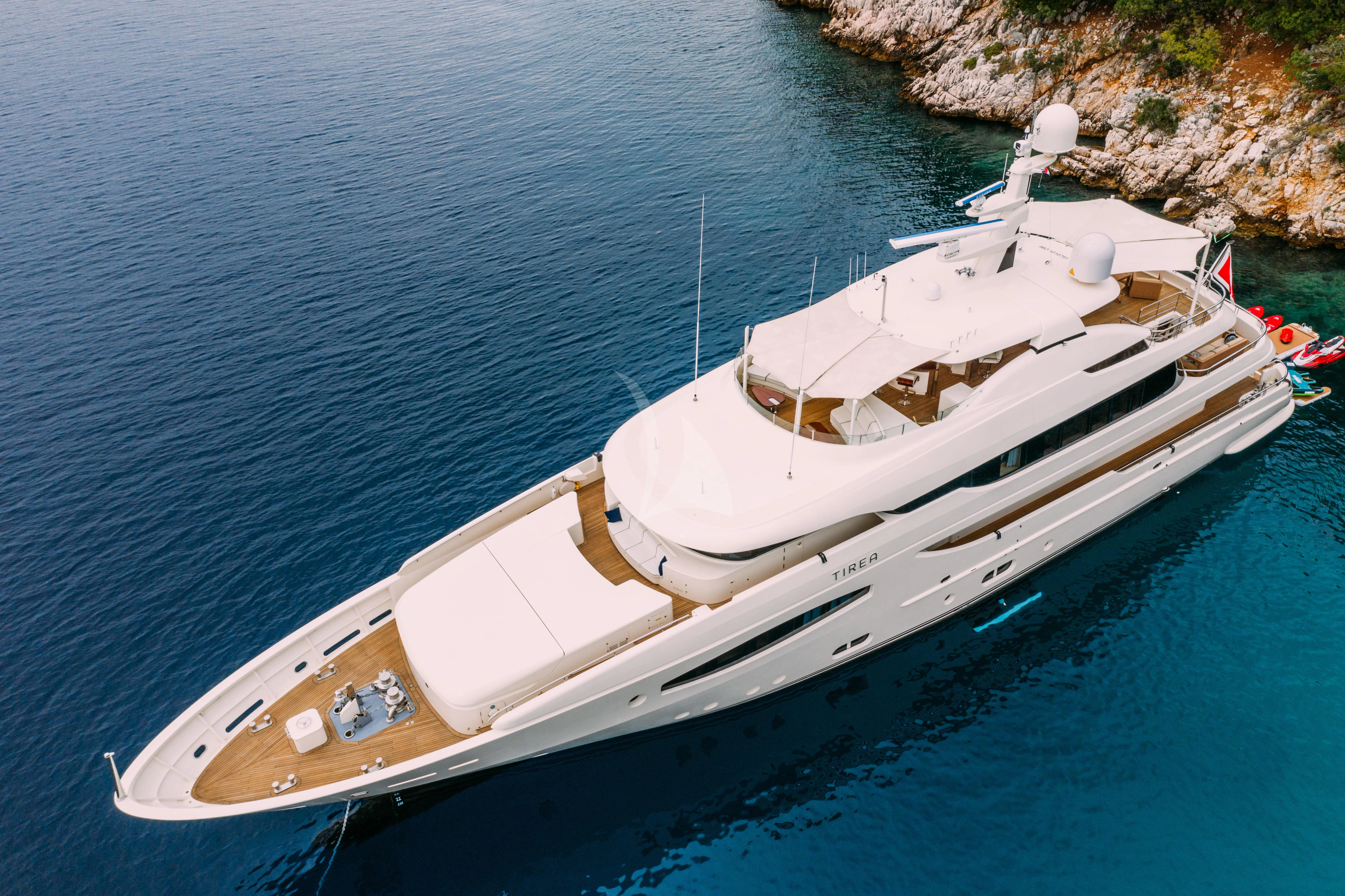 a boat on the water aboard TIREA Yacht for Sale