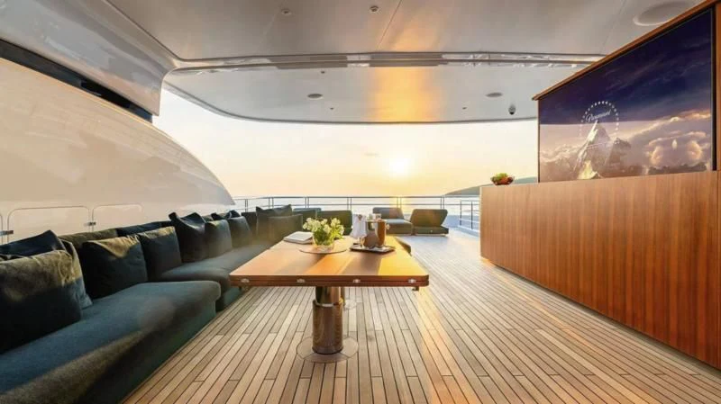 a room with a couch and a table aboard TIREA Yacht for Sale