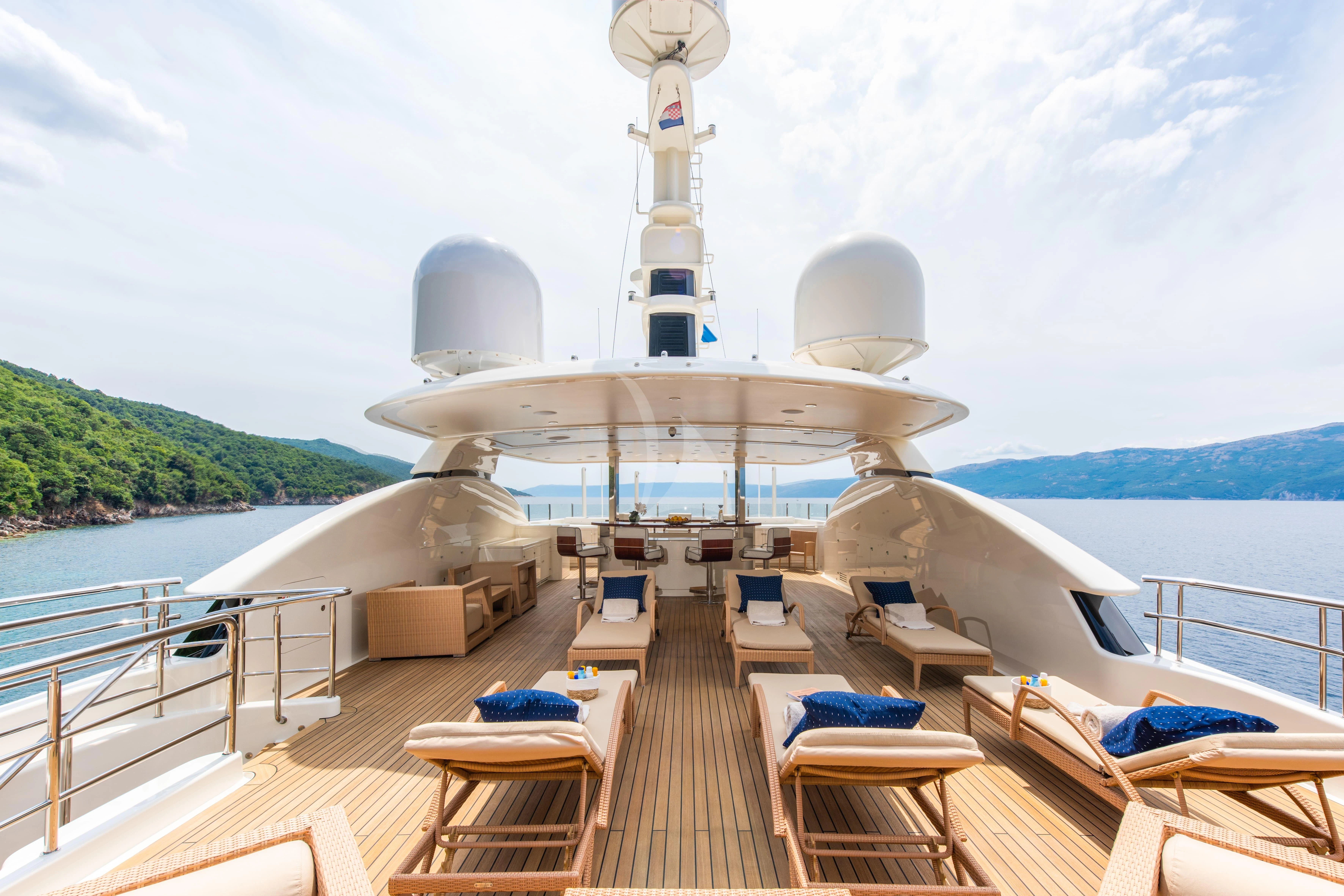 a boat on a deck aboard TIREA Yacht for Sale