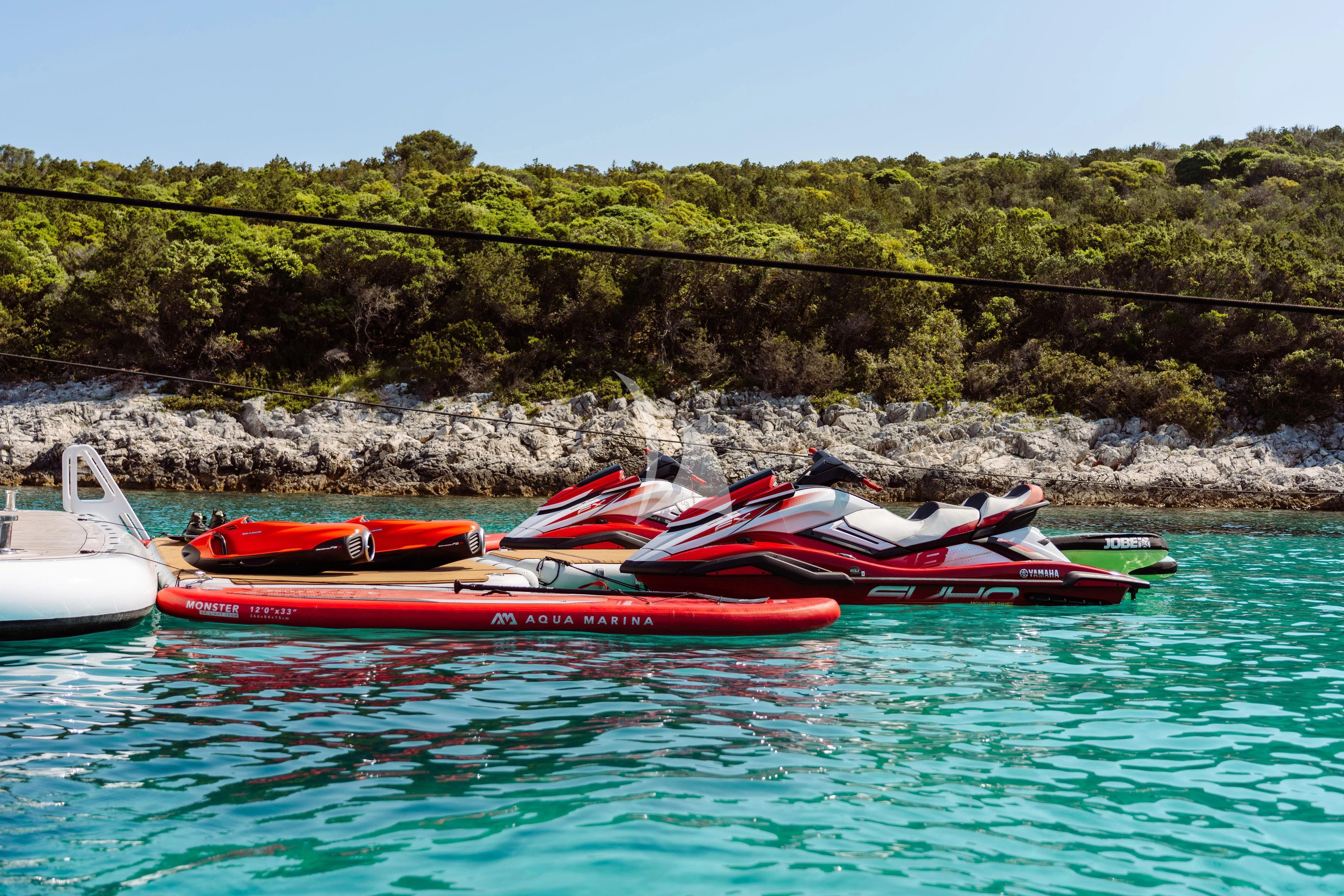 several boats on the water aboard TIREA Yacht for Sale