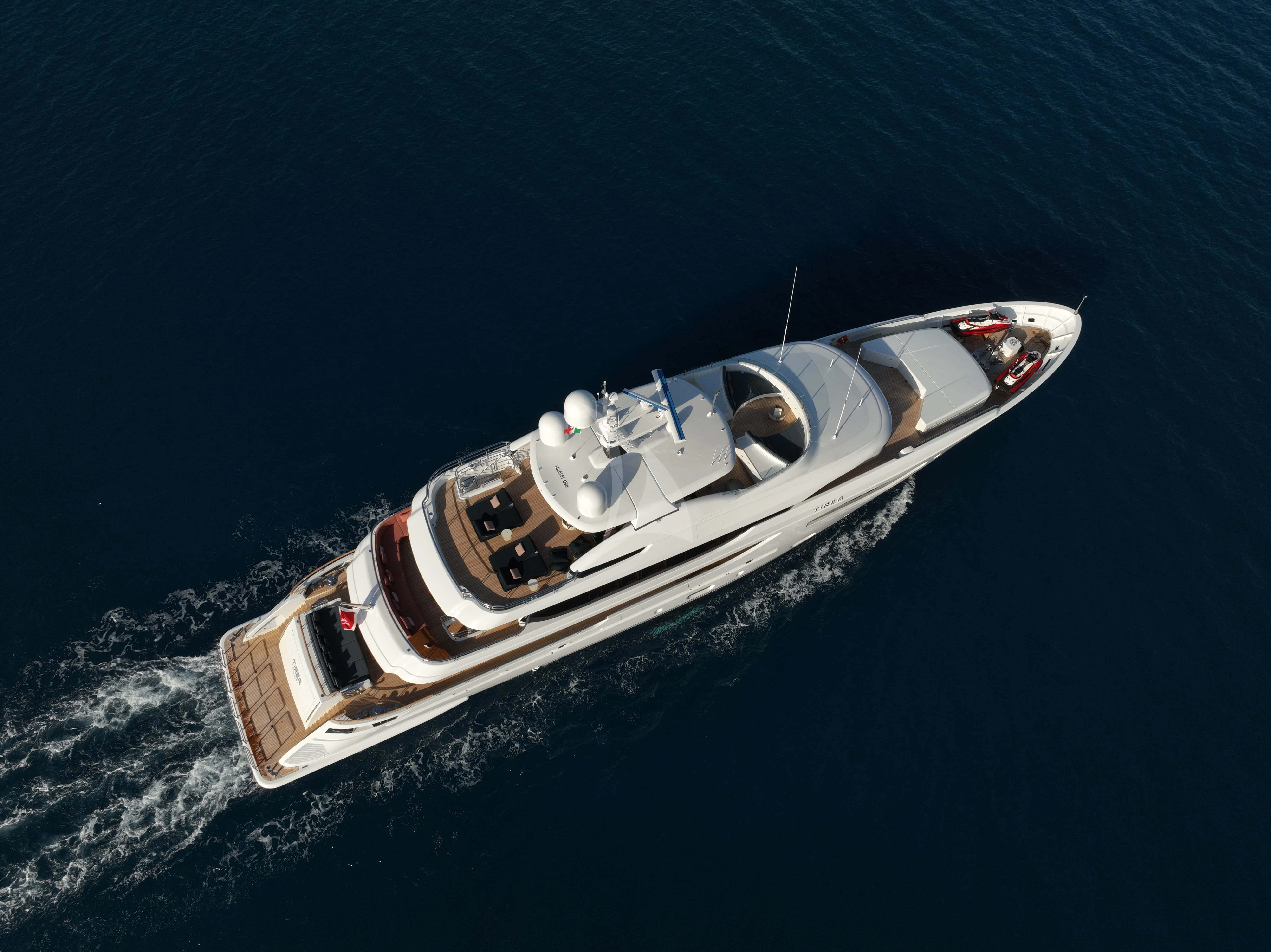 a high angle view of a boat aboard TIREA Yacht for Sale