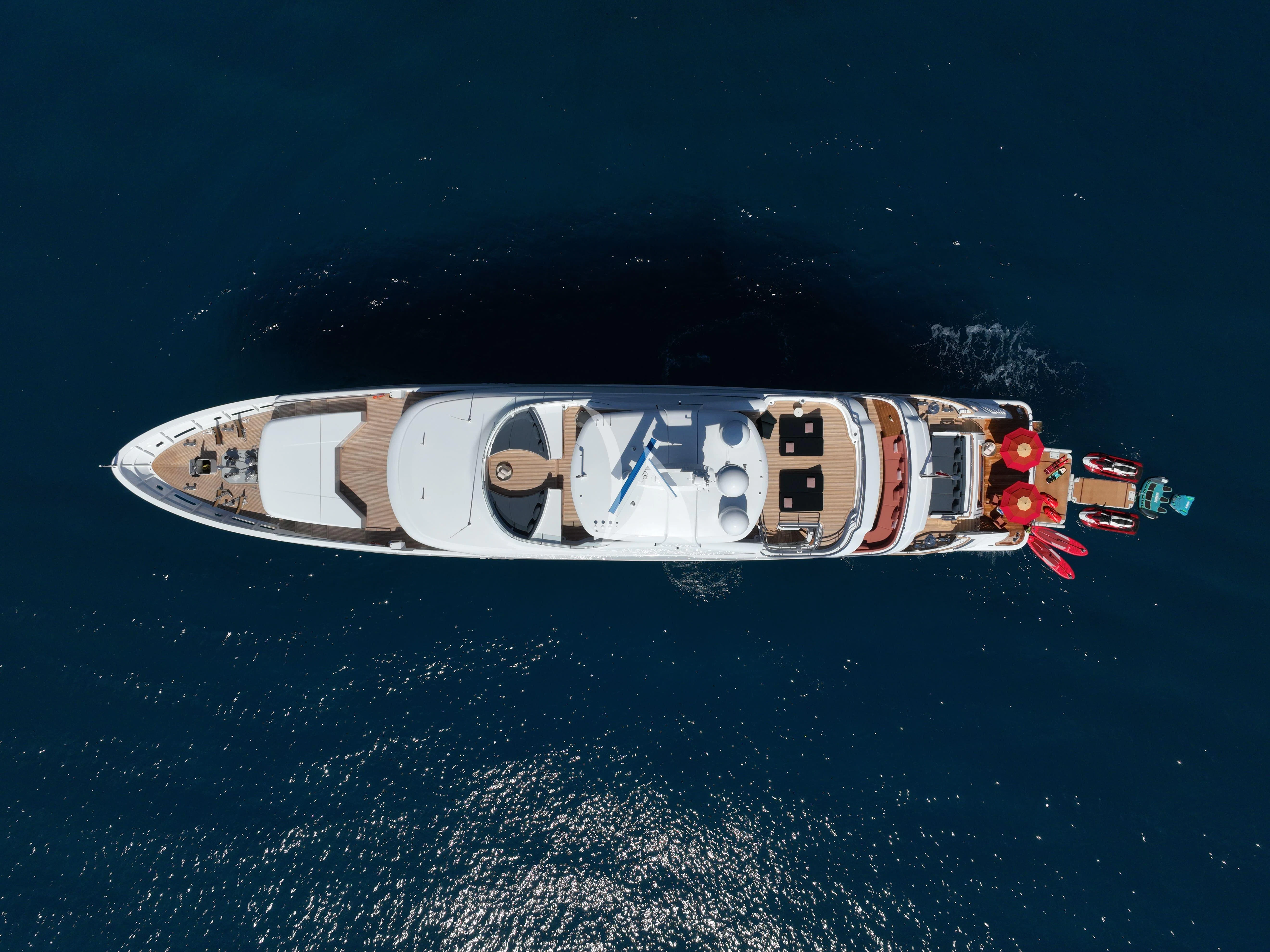a space ship in the sky aboard TIREA Yacht for Sale