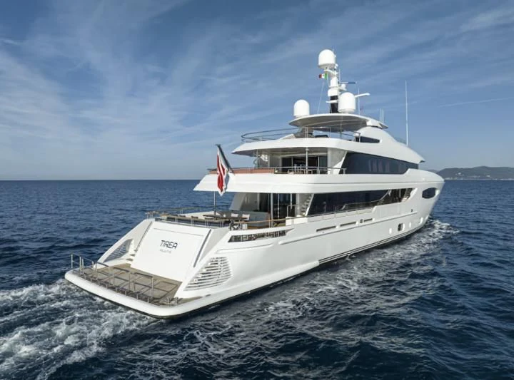 a boat on the water aboard TIREA Yacht for Sale