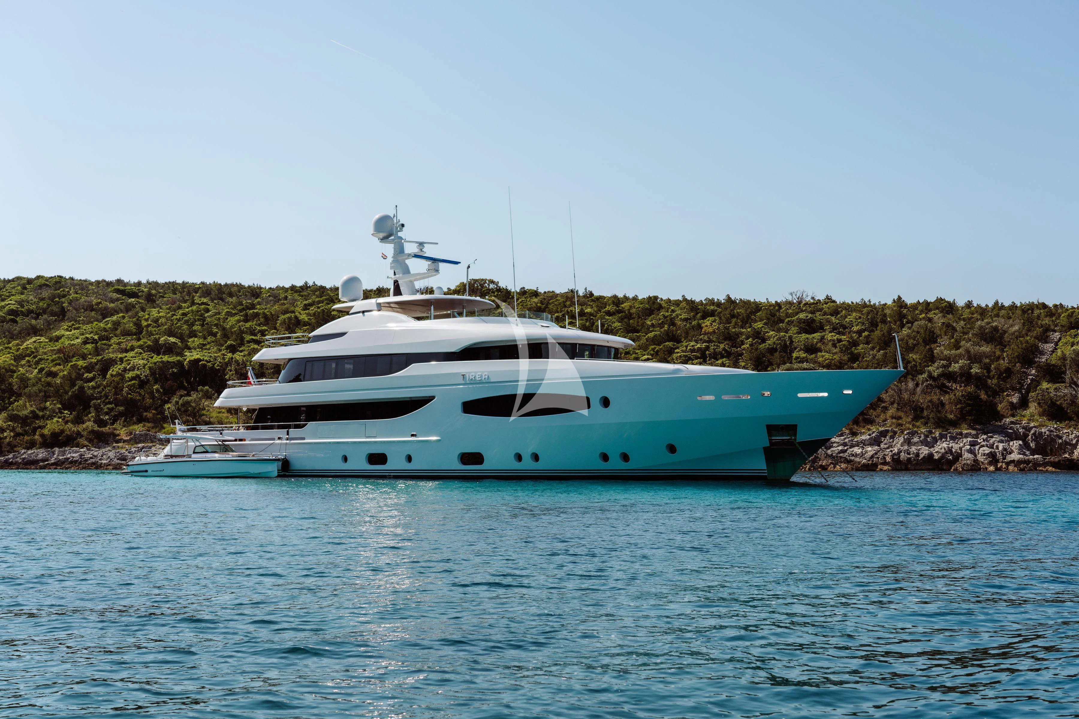 a boat on the water aboard TIREA Yacht for Sale