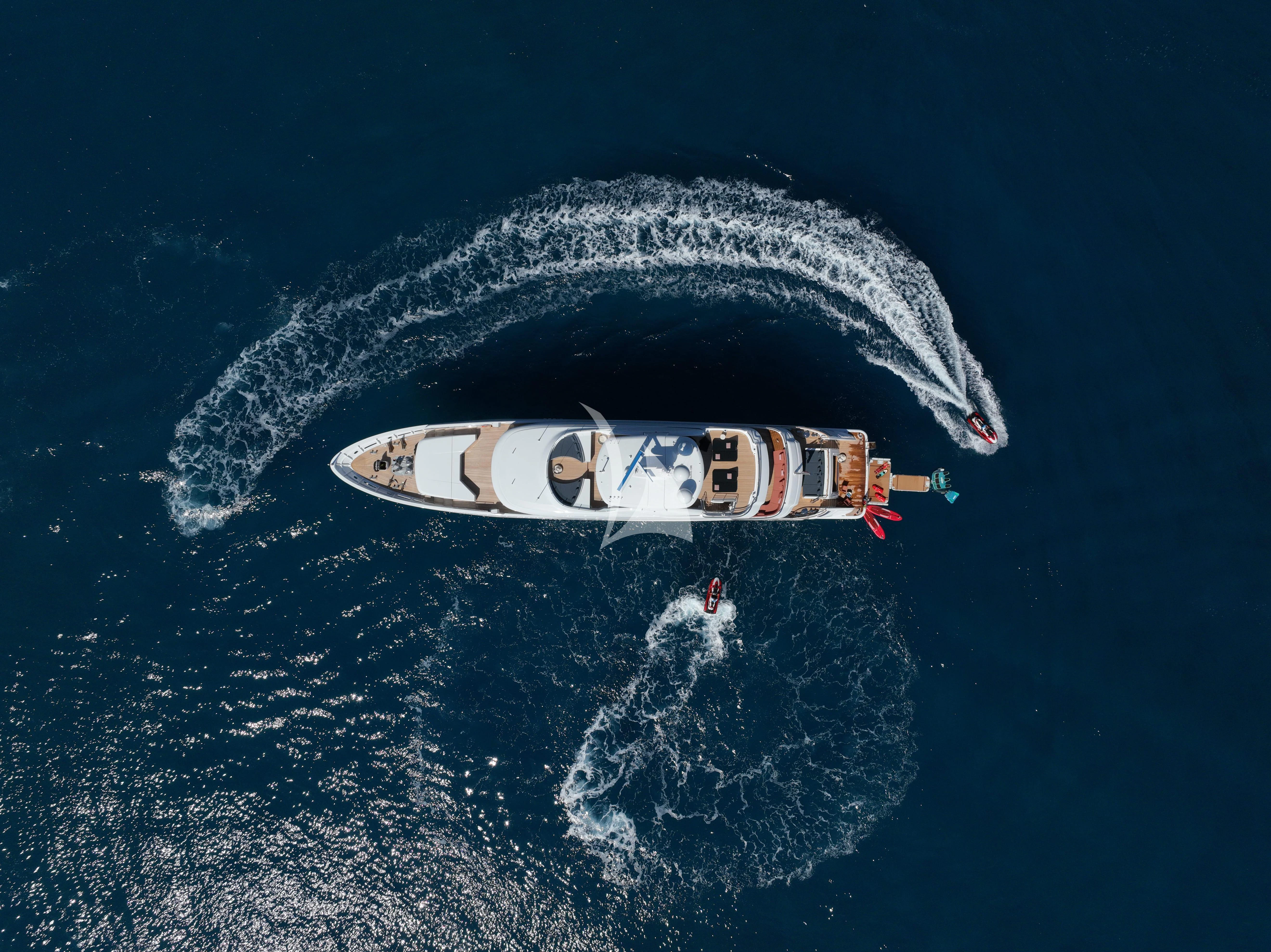 a person in a boat aboard TIREA Yacht for Sale