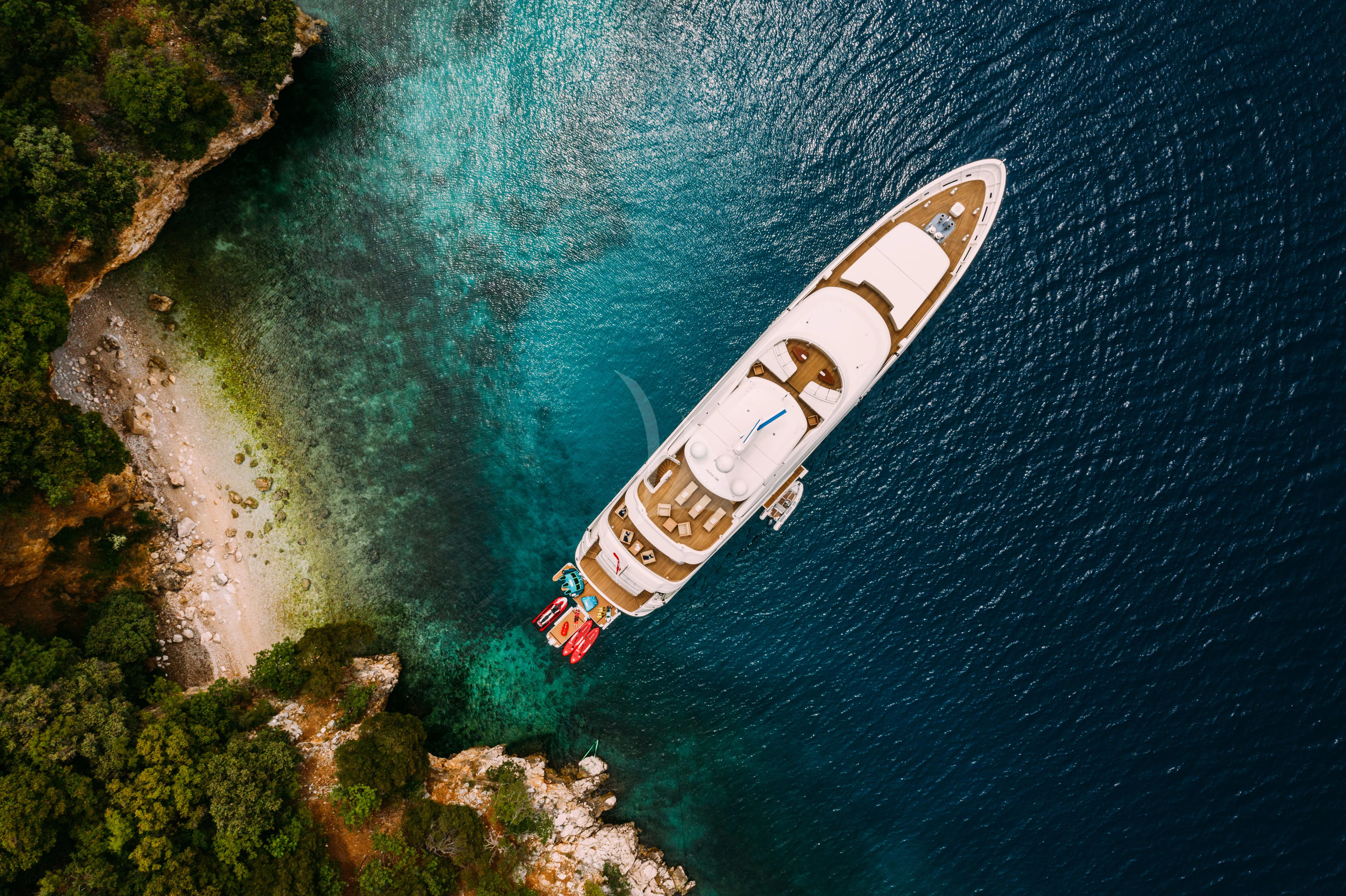 a boat on the water aboard TIREA Yacht for Sale