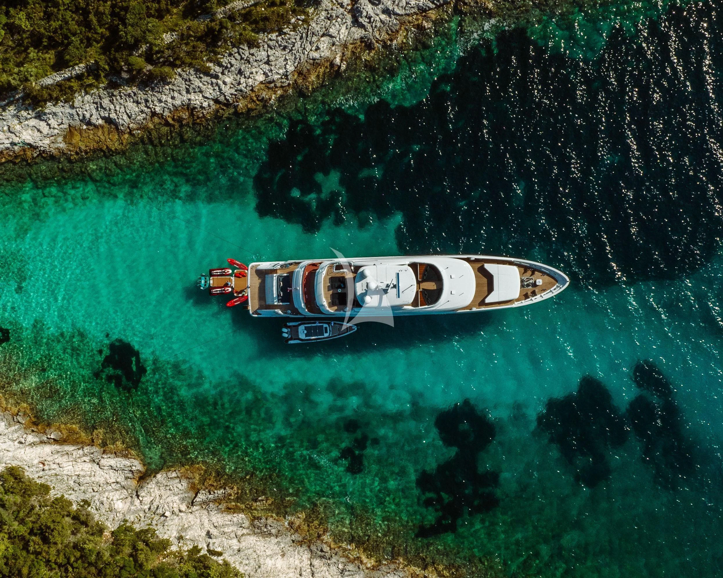 a car parked in a field aboard TIREA Yacht for Sale