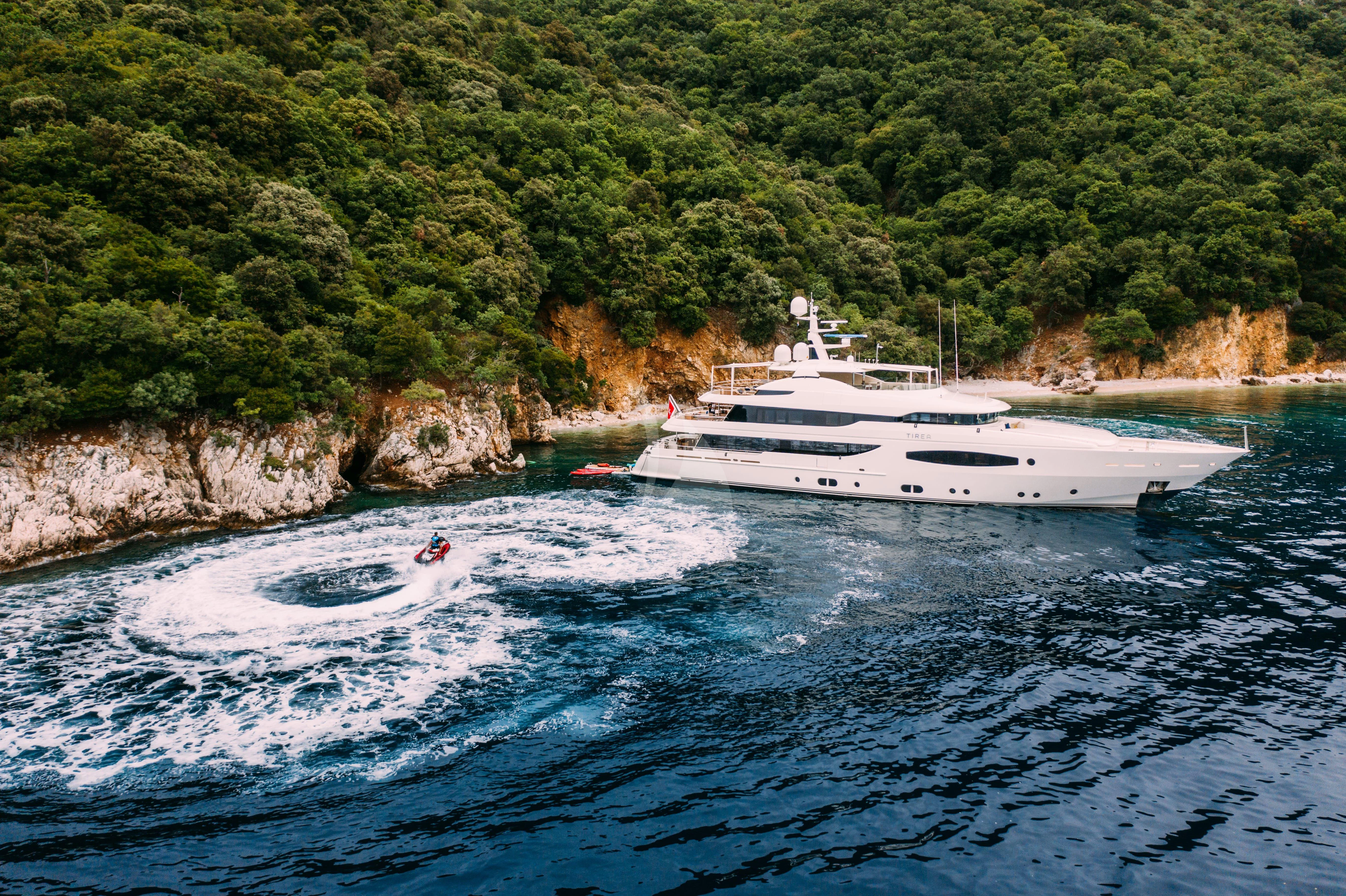 a boat on the water aboard TIREA Yacht for Sale