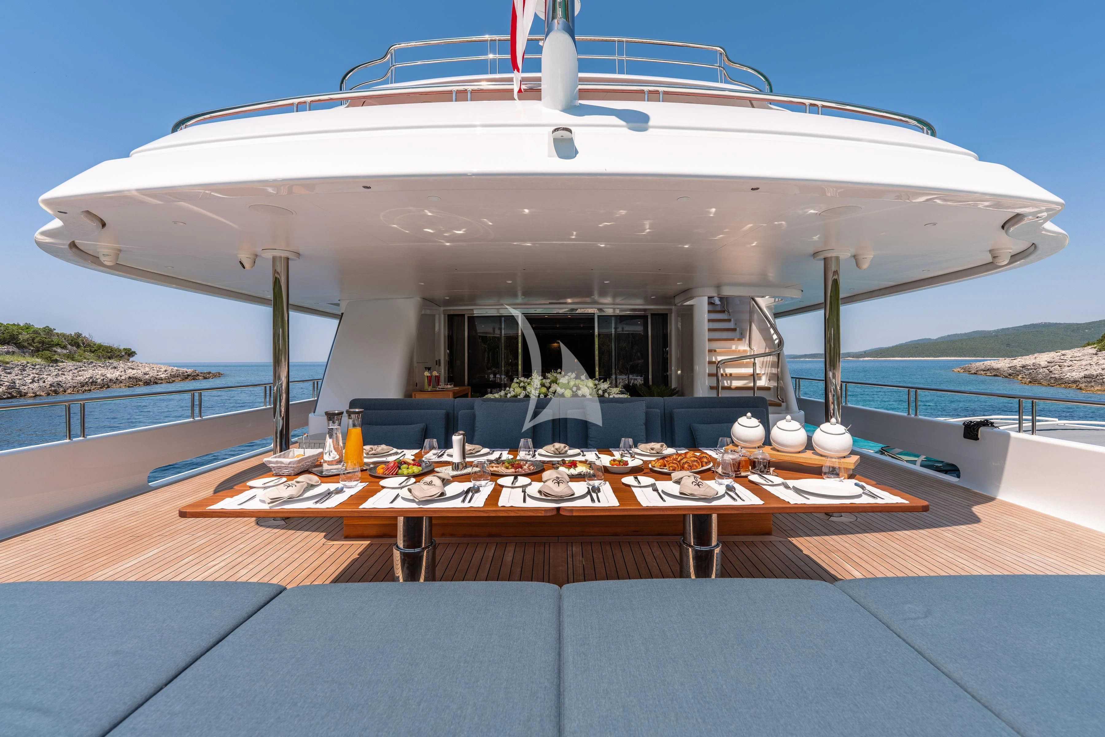 a boat on the water aboard TIREA Yacht for Sale