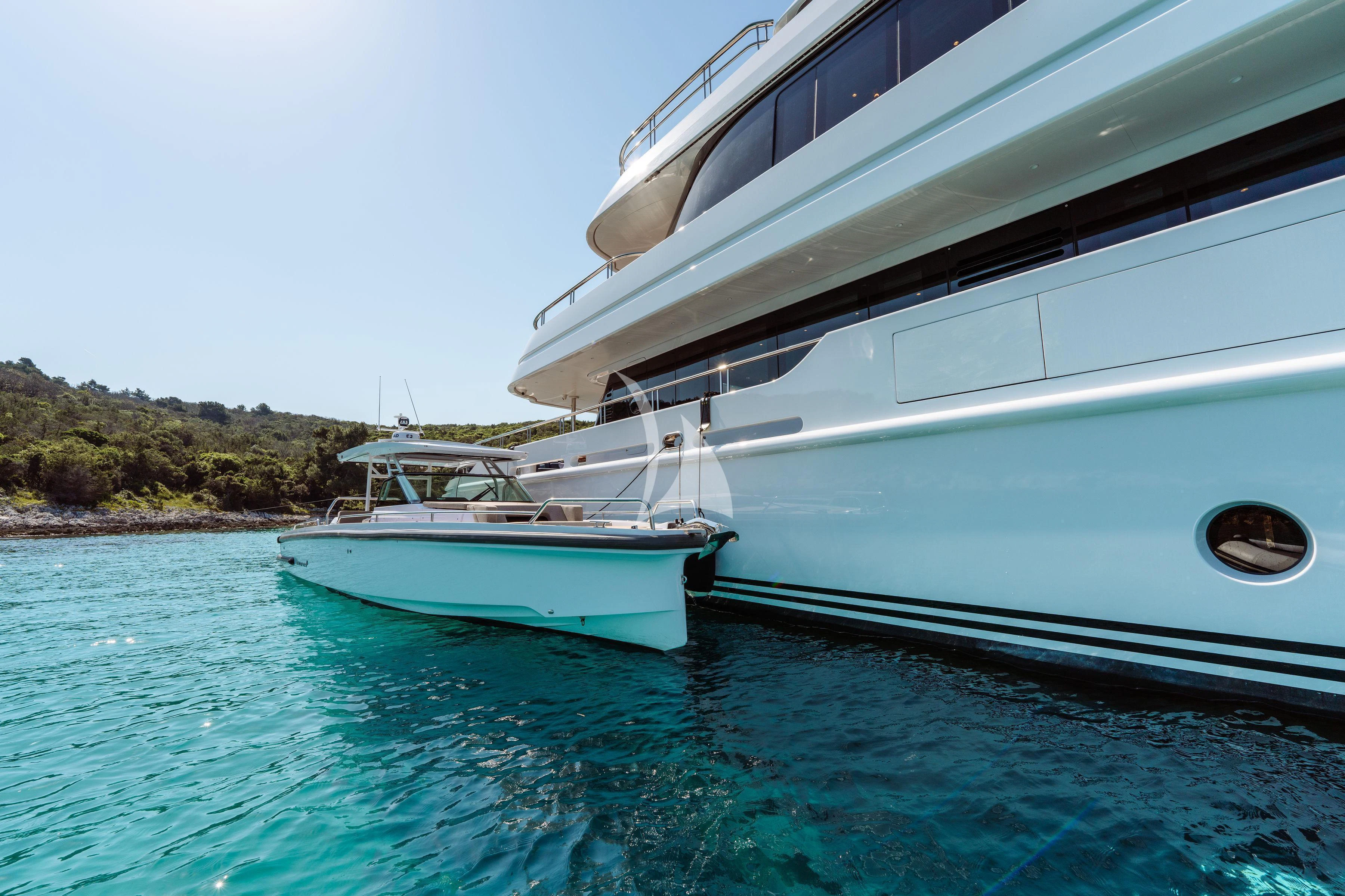 a boat on the water aboard TIREA Yacht for Sale