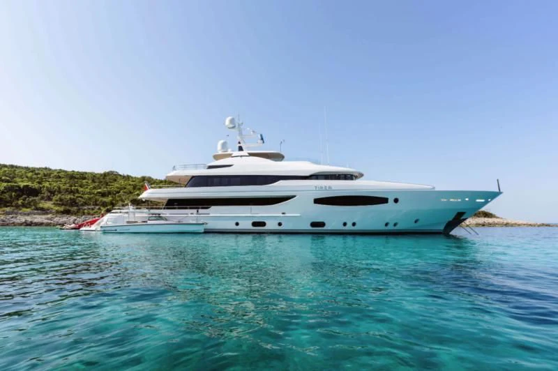a boat on the water aboard TIREA Yacht for Sale