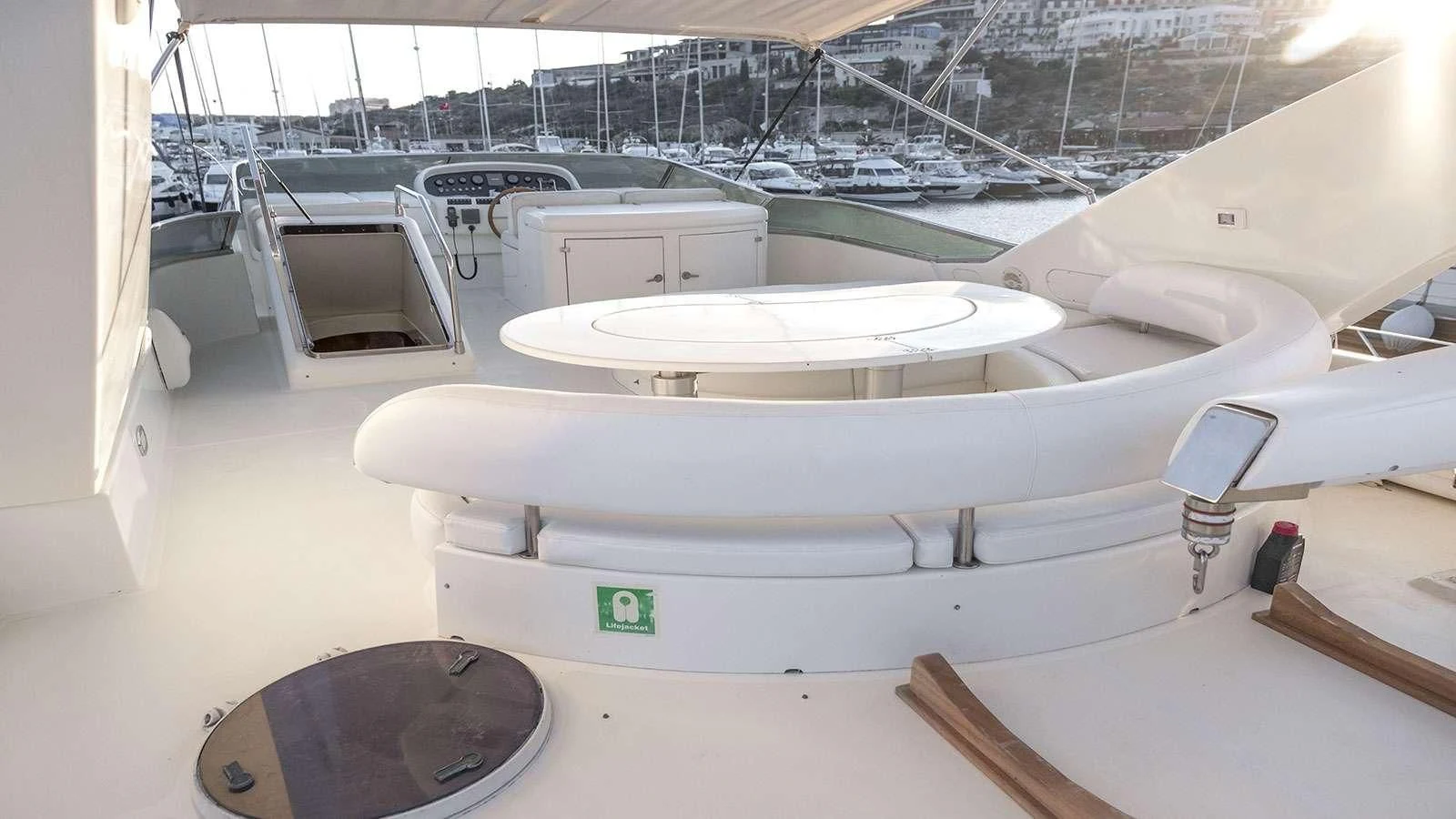 a room with a large white tank aboard TITAN Yacht for Sale