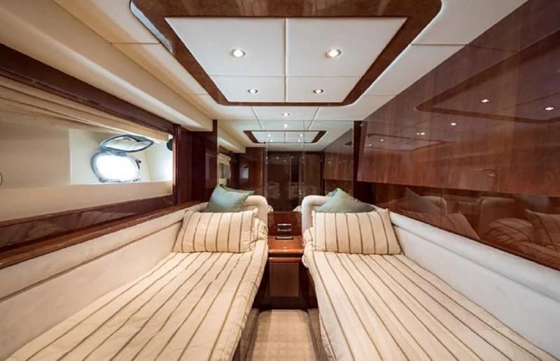 inside of a cabin aboard TITAN Yacht for Sale