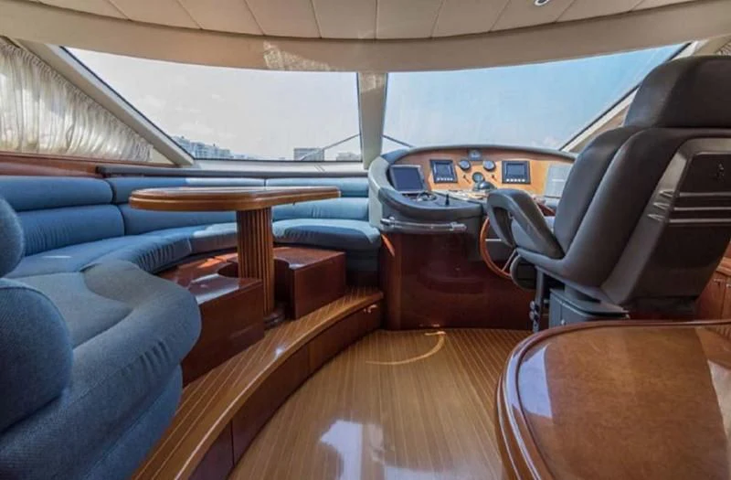 inside of a car aboard TITAN Yacht for Sale