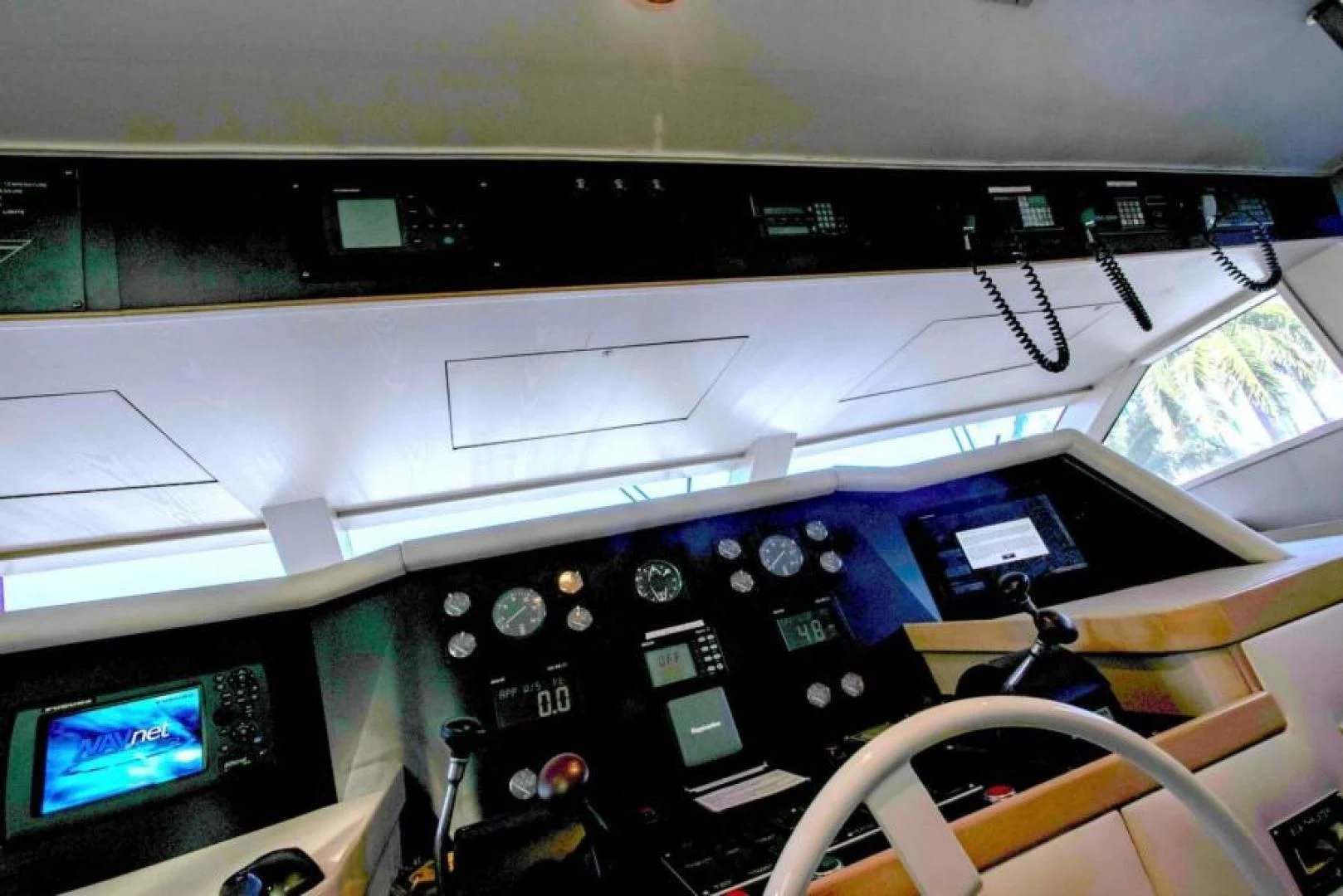 a control panel of a plane aboard K Yacht for Sale