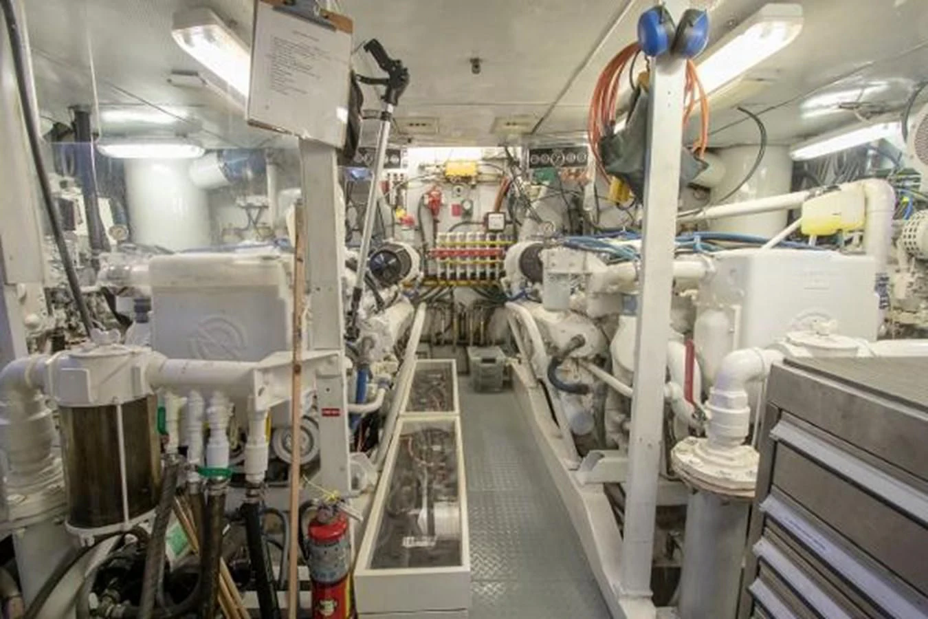 a room with machinery aboard K Yacht for Sale