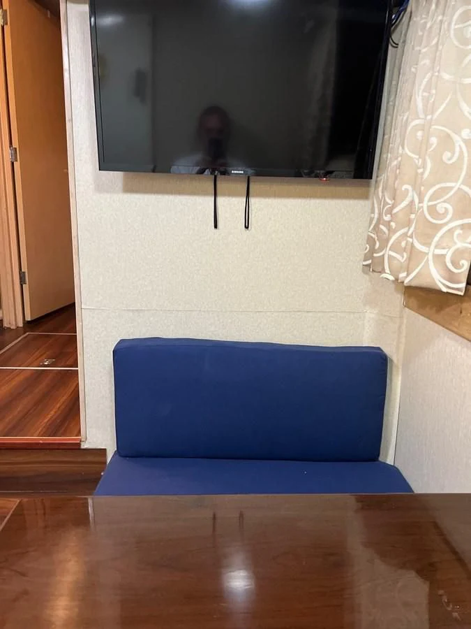 a mirror on a wall aboard K Yacht for Sale