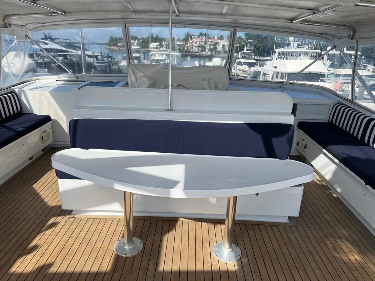 a table on a boat aboard K Yacht for Sale