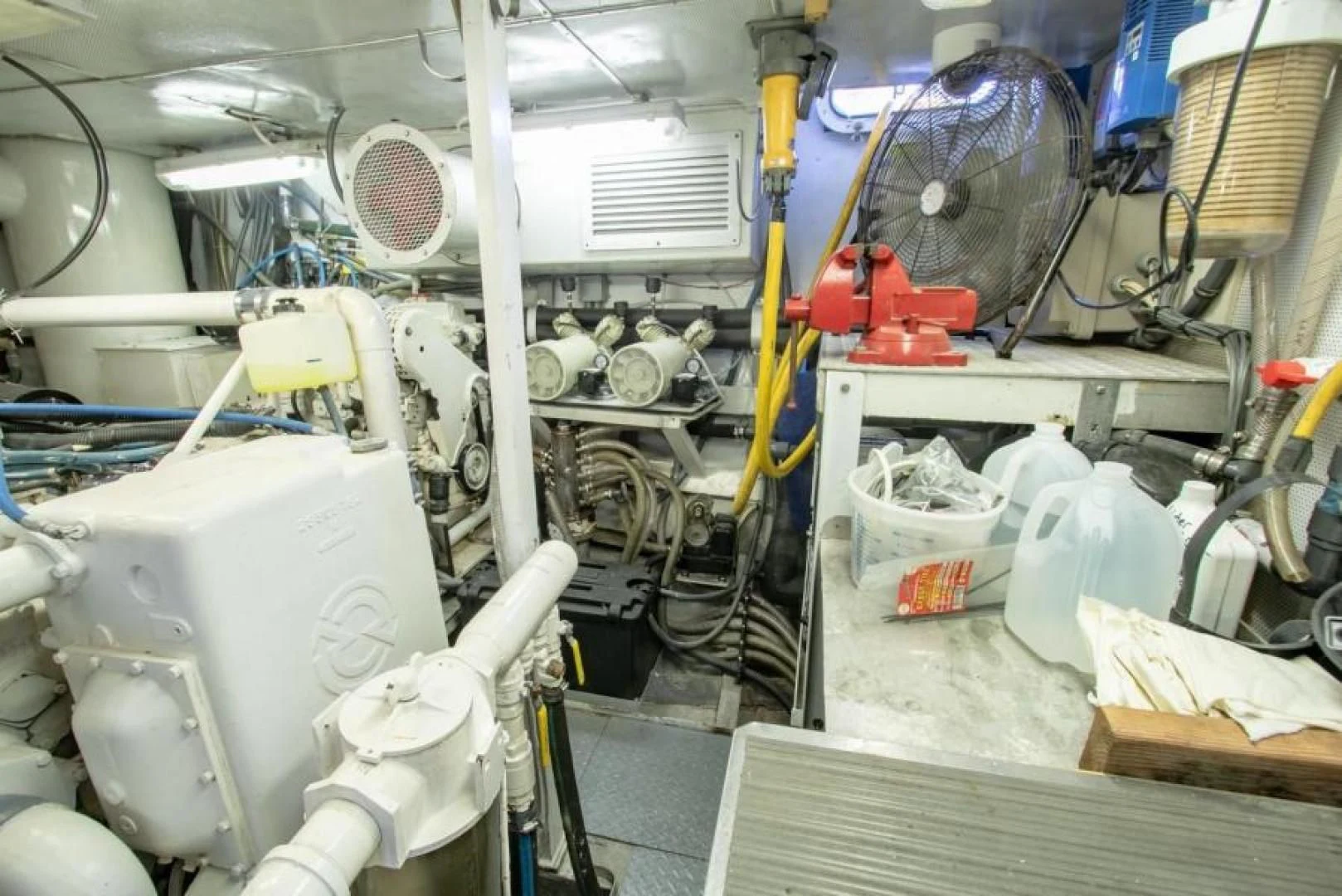 a room with machinery and tools aboard K Yacht for Sale