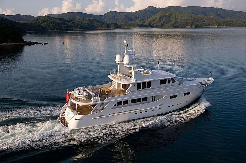 a boat on the water aboard PLEIADES II Yacht for Sale